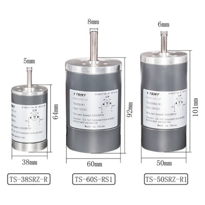DC 12V/24V Electric Motor High Torque Dual Bearing Shaft 2000-5000RPM Engine