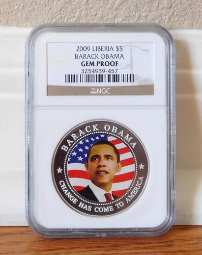 2009 LIBERIA $5 BARACK OBAMA NGC GEM PROOF COIN RARE! FREE SHIPPING!
