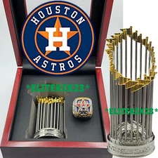 Houston Astros 2022 WS World Series CHAMPIONSHIP RING + TROPHY + CASE