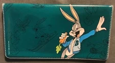BUGS BUNNY Looney Tunes Warner Bros. 1996 Checkbook Cover Plastic Green
