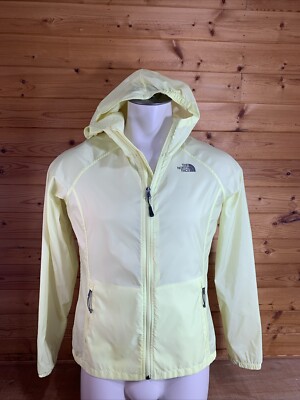 The North Face Women's Size L Windbreaker Jacket Yellow Nylon Zip