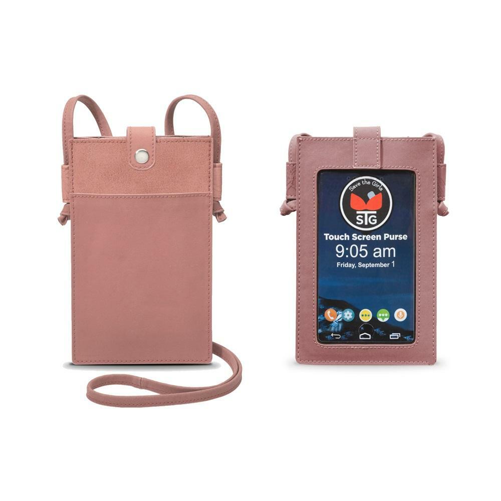 SAVE THE GIRLS FRESH TWIST PINK ROSE CELLPHONE CROSSBODY TOUCHSCREEN PURSE