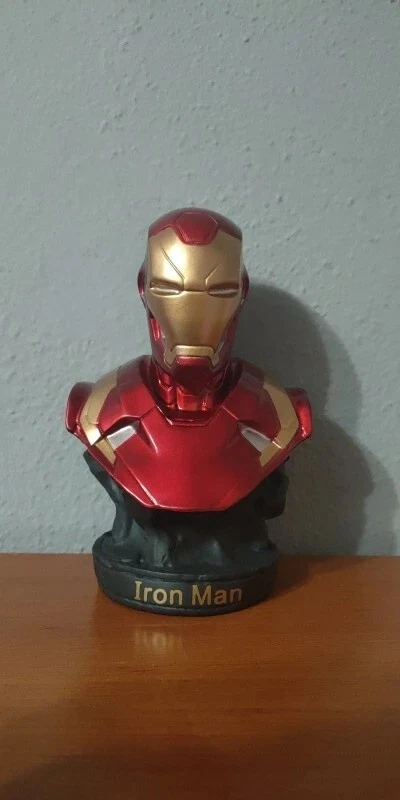 Vengadores Iron Man 16CM Cabeza Busto Estatua Modelo Coleccionable Figura Resina Totalmente Nuevo Foto 4 de 4