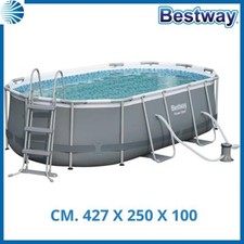 Piscina fuoriterra fuori terra ovale bestway steel 427x250x100 con pompa 56620