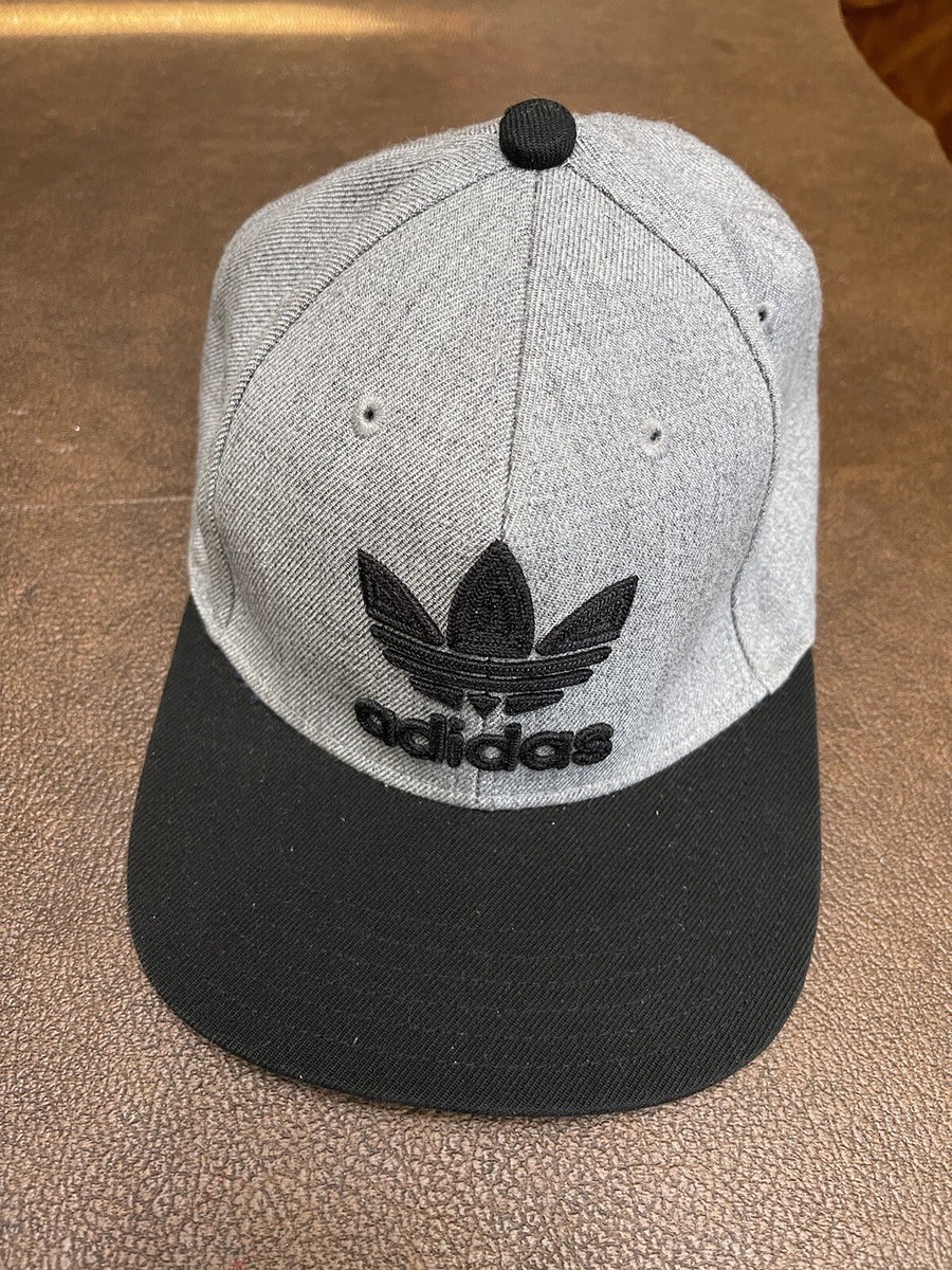 Adidas Cap Heather Grey Black SnapBack Hat One Size Fits All Men