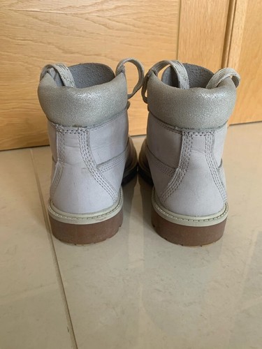 Girls Timberland Grey Leather Boots - Picture 3 of 3