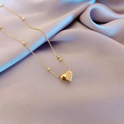 Golden Love Anhänger Halskette Simplicity Damen Legierung Halskette Modeschmuck - - Bild 5 von 11