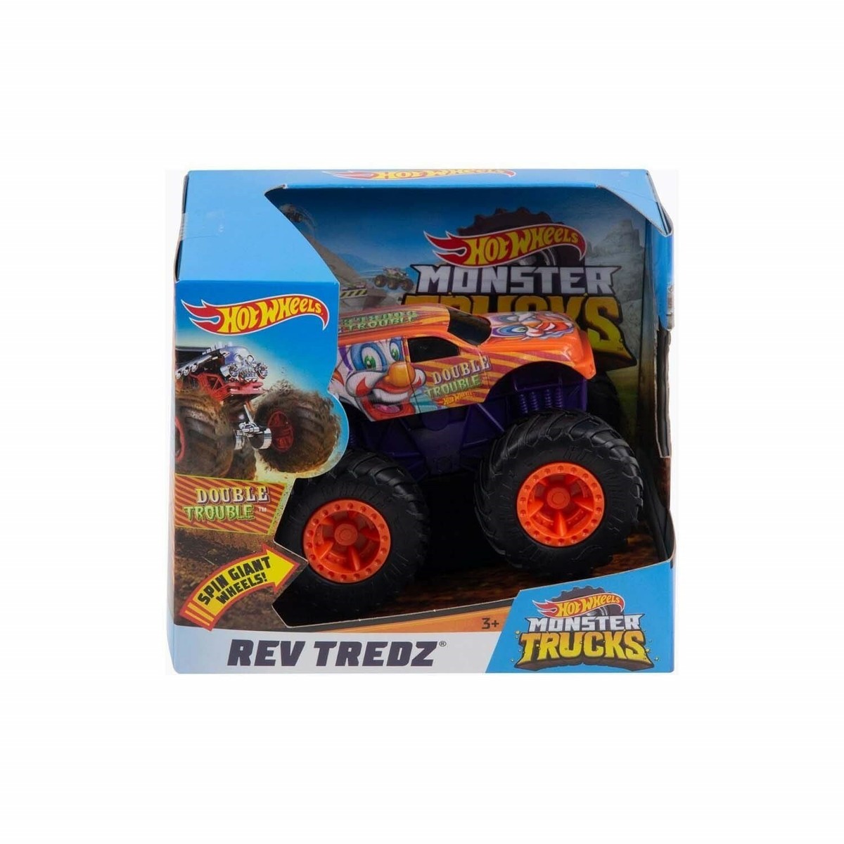Hot Wheels Monster Trucks Rev Tredz Double Trouble Vehicle