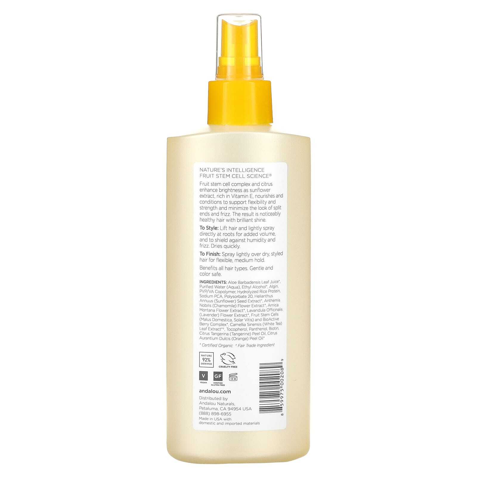 ANDALOU NATURALS: HAIR SPRAY PERFECT HOLD SUNFLOWER (6x8.20 OZ)