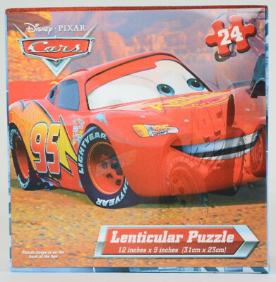 Disney Pixar Cars McQueen & Mater 24 Piece Lenticular Jigsaw Puzzle 12 ...
