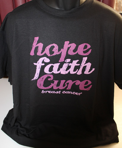 Breast Cancer Awareness ribbon Hope Faith Cure t-shirt tee graphic support pink - Bild 22 von 29