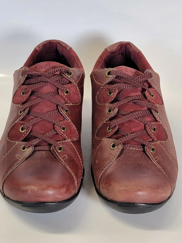 Taos скорость Lacer темно-бордовый красный кожаный Оксфорд модные кеды женщин размер 8 США - Изображение 2 из 4