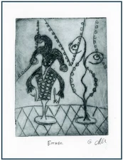 YOUR DECISION; YES NO THIS THAT EITHER? Original Expressionist ETCHING Signed