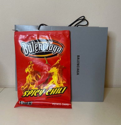 Balenciaga chips bag in Red, Spicy Chili