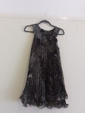 AX Paris Lace Dress leopard print pleated with flower detail Size 8 black green