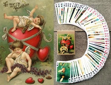 Playing Cards (Poker Deck 54 Cards) Valentine's Day Vintage Love Cupids 061
