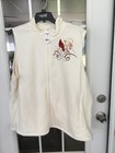 Ib Diffusion Soft Fleece Vest White With Red Cardinal Size 2x Pocket New