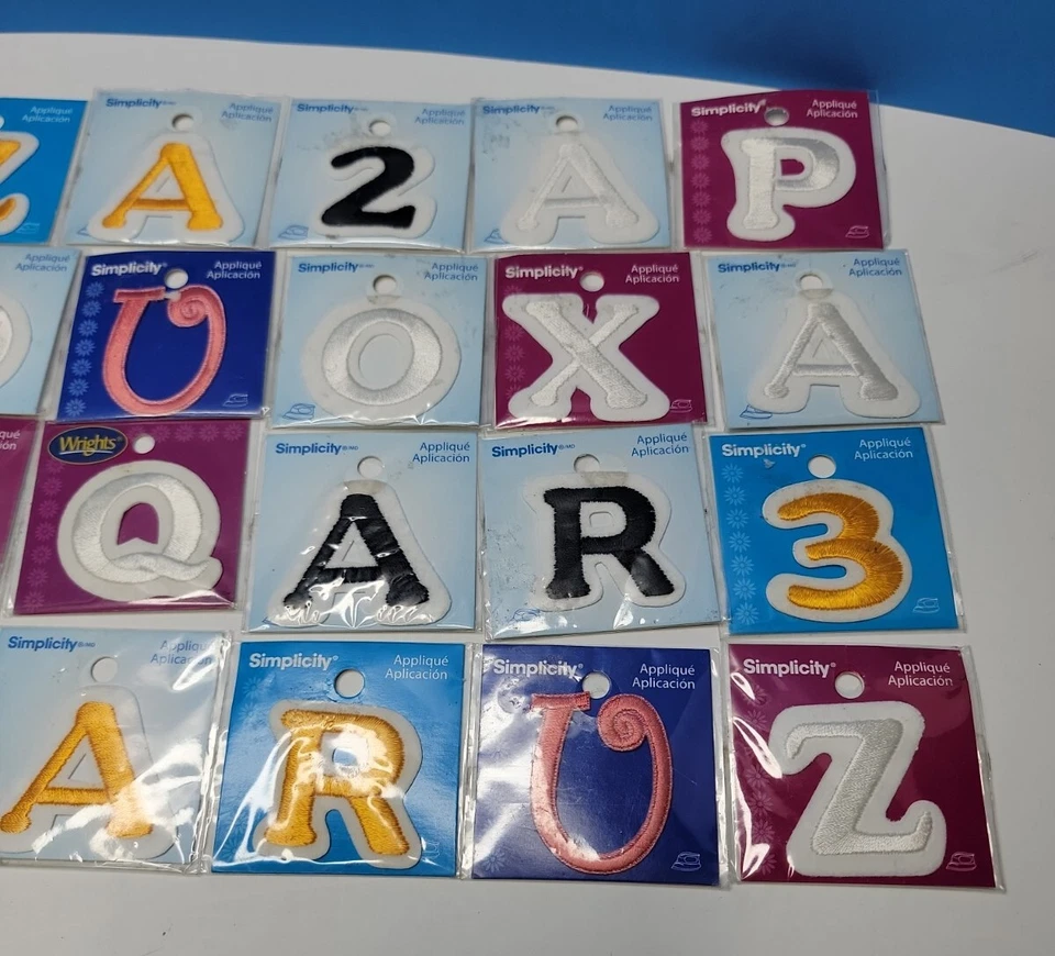 Variety Lot Of Simplicity & Wrights 35mm Letters And Number Applique Patches. - Image 4 of 4