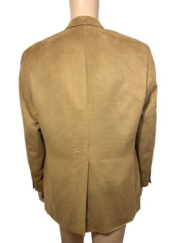 Jeffrey Banks Men’s Blazer Brown 42 R Vintage Polyester Suede Feel Sport Jacket - Picture 3 of 15