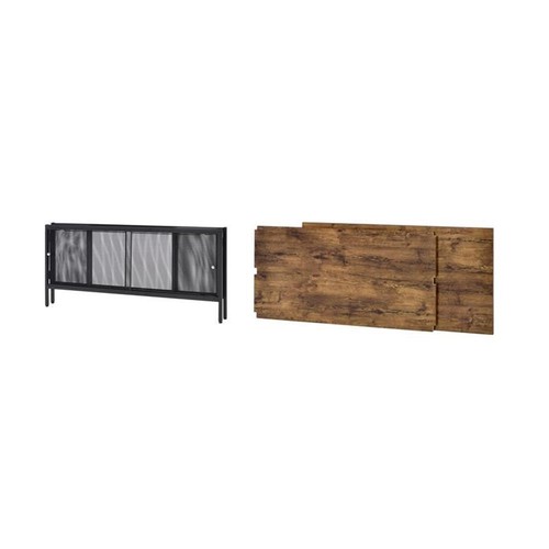 ACME Winam Rectangular Wooden Coffee Table in Antique Oak and Black - Picture 4 of 4