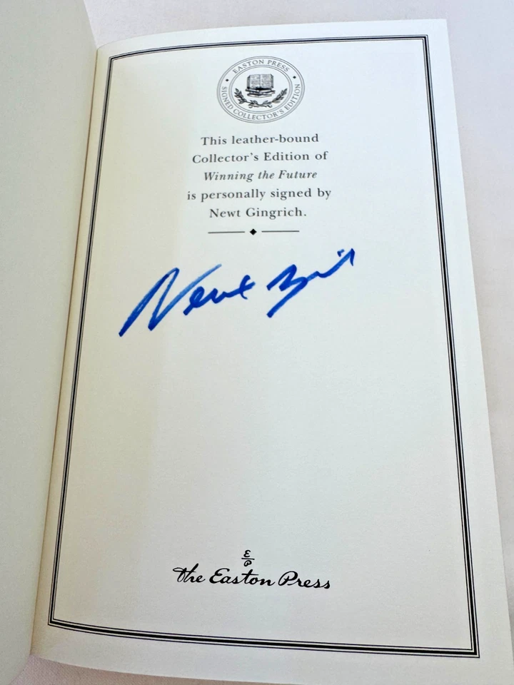 🖊Signed Easton Press WINNING THE FUTURE Newt Gingrich 2005 Collector's Ed MINT - Image 4 of 4