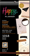 Happy Planner NEUTRAL CHIC 1018 Pieces BRAND NEW 30 Pages of Stickers