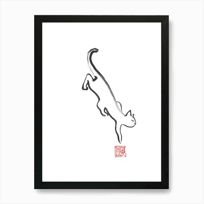 Climbing Cat Art Print Framed Wall Art Poster Canvas Print Picture