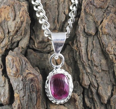 Mogok Rosa Rubin 3,85 Kt/7 mm Natürlicher Kissen Edelstein Zertifiziert Herre...
