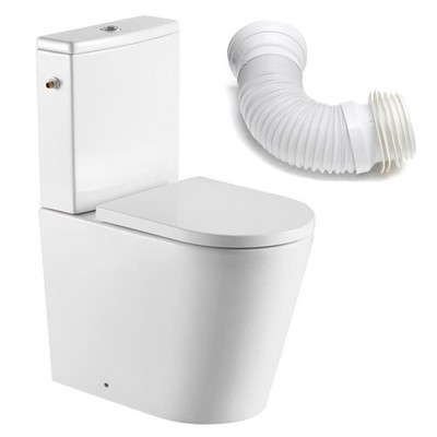 Stand-Kombi-WC Spülkasten Zulauf links/rechts Stand-WC SoftClose WC-Sitz weiß