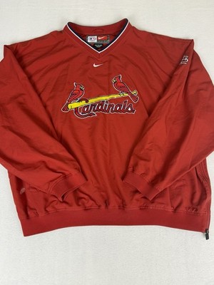 Nike Team Cardinals Pullover Men s 2XL Red Long Sleeve Center Swoosh MLB Y2K