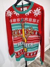CHRISTMAS SWEATER UGLY CHRISTMAS SWEATER FUNNY NOVELTY REINBEER SIZE LARGE a