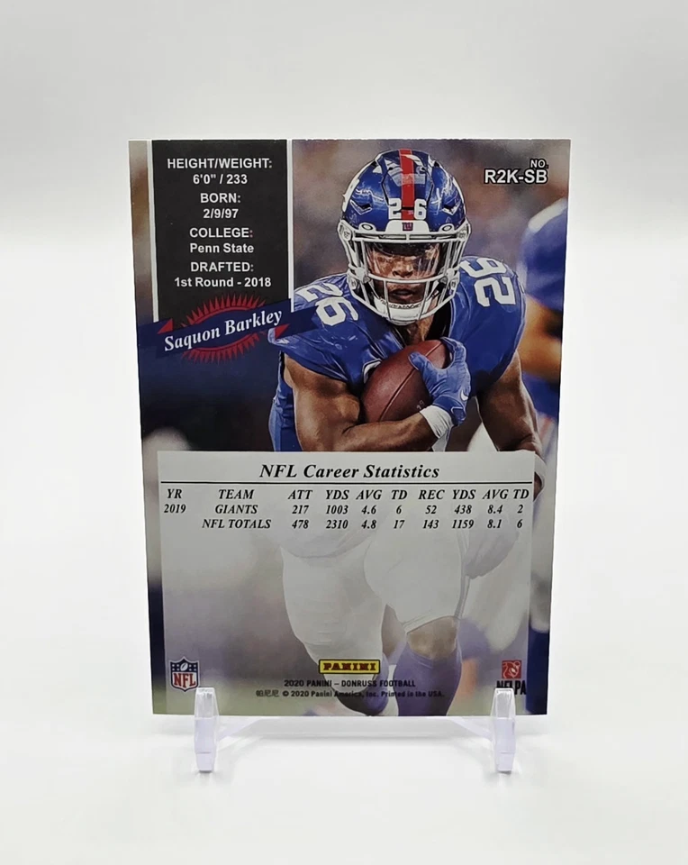 2020 Panini Donruss Saquon Barkley Retro No. R2K-SB - Image 2 of 2