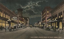 1913 Pueblo Colo. Main St. at Night Historic ...