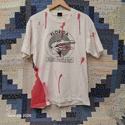 Vintage 90s Florida Alligator Wrestling Team Bloody Shirt Size XL Single Stitch