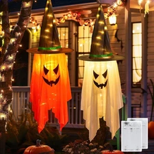 Minetom Halloween Lights Battery Operated, 2PC Large 2 Pack, Warm White 