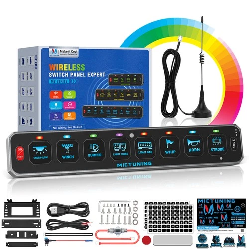 4/6/8/12 Gang Wireless Switch Panel 12/24V LED Circuit Control Relay System Box