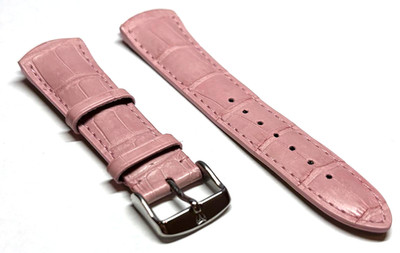 TechnoMarine 17mm Inlet Pink Alligator Watch Strap Band w/ Steel Buckle 1040