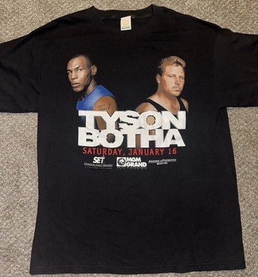 VTG 90s Mike Tyson Vs Botha MGM Grand Boxing Fight Promo T-Shirt