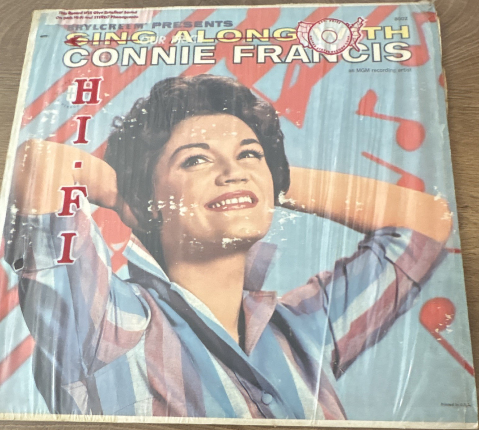 Connie Francis Sing Along With Connie Francis LP Vinyl MGM Records 33 RPM 12