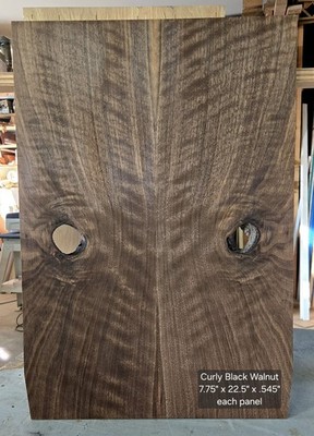 Curly Black Walnut Wood THICK Drop Top Set