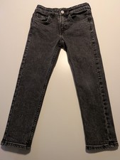H M Boys Jeans Size 6 Gray Relaxed Fit Tapered Stretch Denim