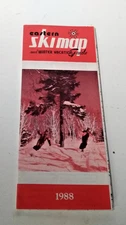 1988 Eastern Ski Map & Guide, Many Closed Ski Areas, U. S. & Canada