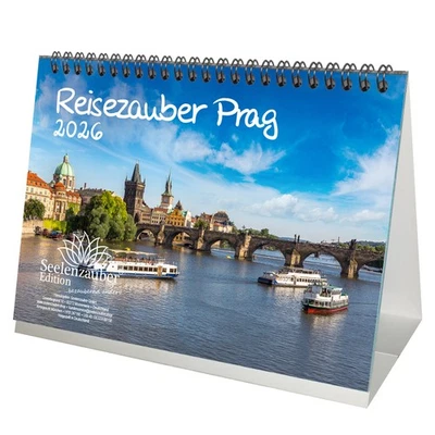 SEELENZAUBER GMBH Reisezauber Prag DIN A5 Tischkalender für 2026 Tschechien Urlaub Ferien - Seelen