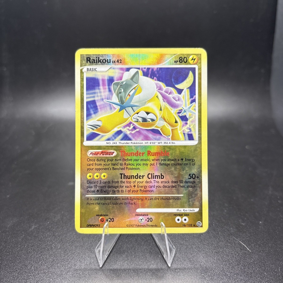 2007 Pokemon Diamond & Pearl Secret Wonders Raikou Reverse Holo