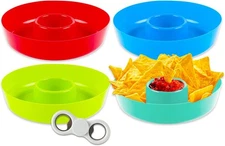 World's Finest Chip and Dip Serving Set - Chip and Dip Platter Plastic 11" Bundl