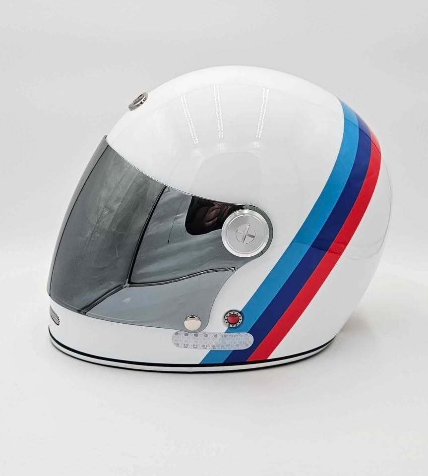bmw motorcycle helmets red white and blue Neo retro scrambler motorcycle full face helmet - BMW M TRI - COLORS