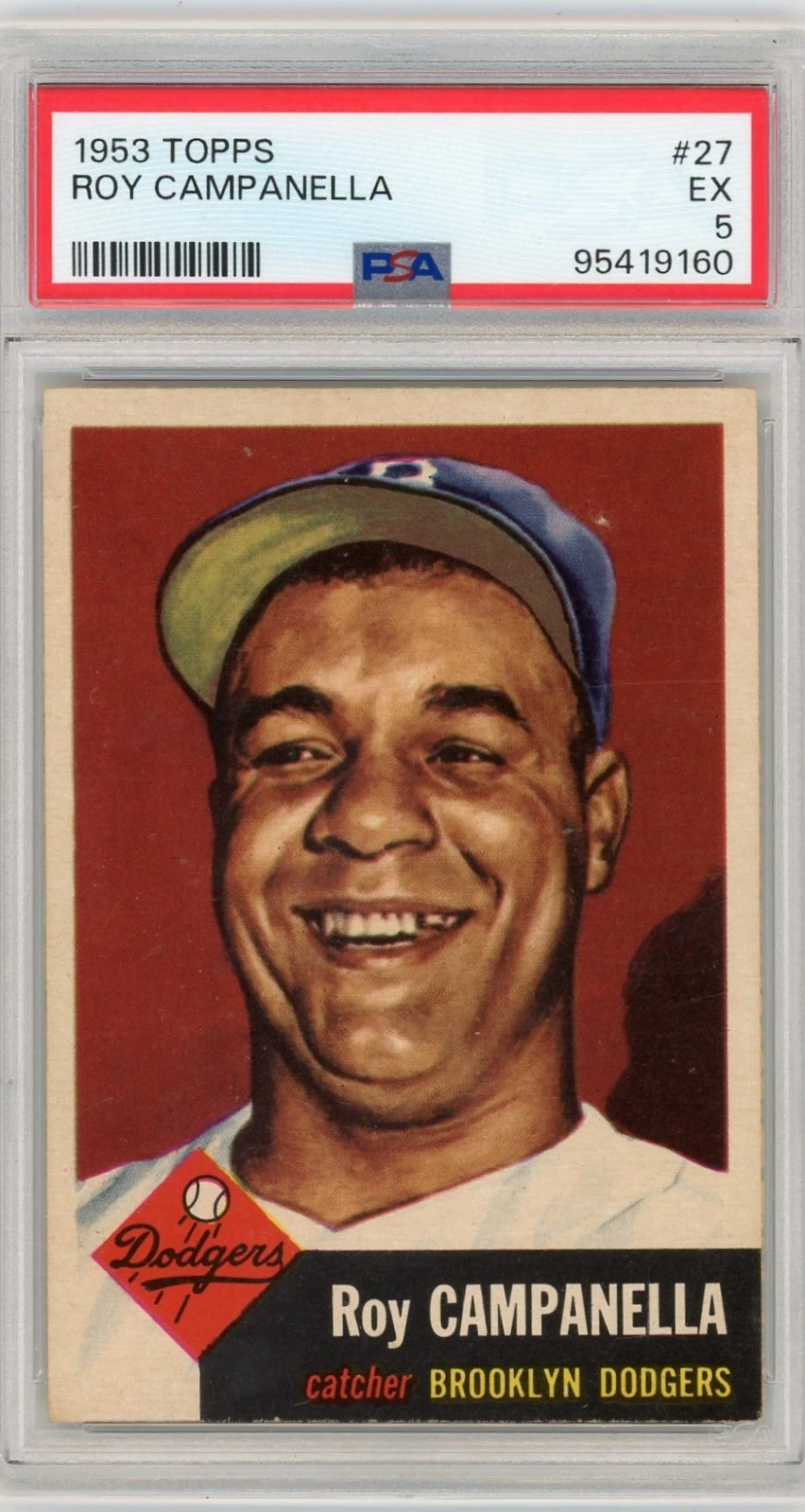 1953 Topps #27 Roy Campanella Brooklyn Dodgers HOF PSA 5 EX