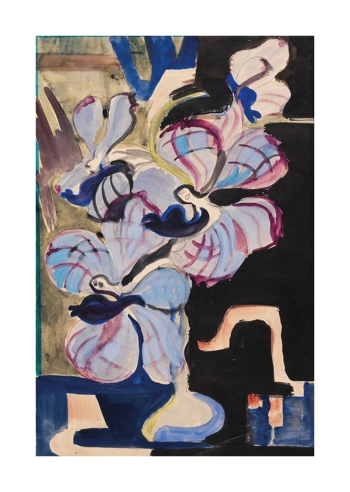 Ernst Ludwig Kirchner Bodegón con orquídeas (criaturas de ensueño danzantes) 11x17 Foto 2 de 2