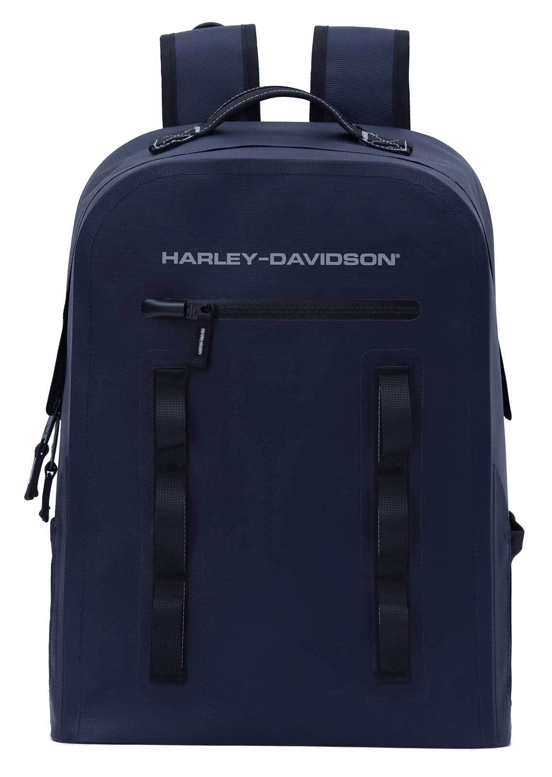 Harley-Davidson HD Logo Waterproof Backpack with Adjustable Straps in Blue  