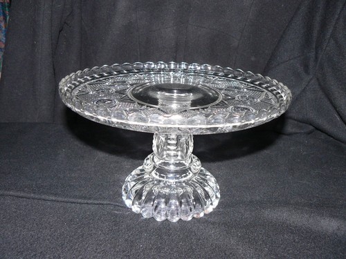 Beveled Star (Pride)Cake stand clear Model Flint Glass 1890-1897. EAPG - Picture 4 of 12